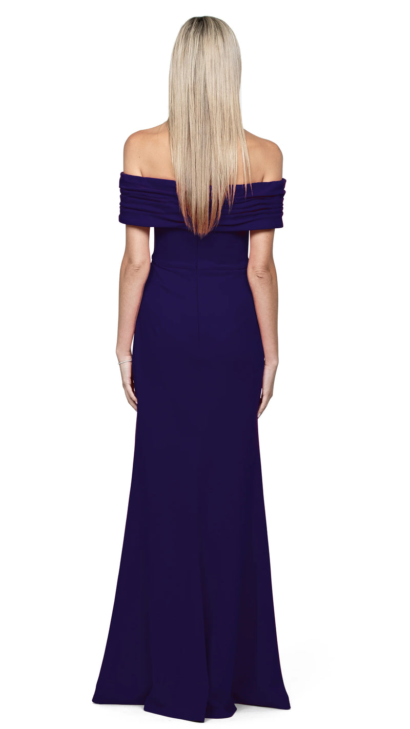 Bariano Quinny Off Shoulder Gown | Navy