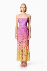 Elliatt Mesmerizing Ombre Lace Maxi Dress In Multi